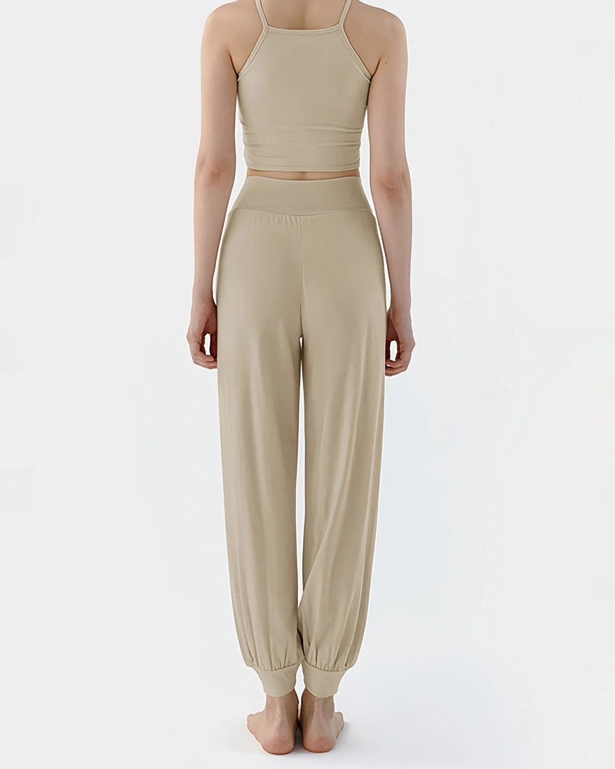ホルターネック タンクトップ ＆ ドレープパンツ 2点セット3054