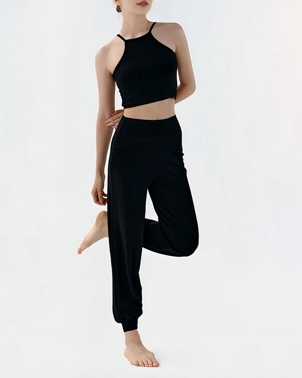ホルターネック タンクトップ ＆ ドレープパンツ 2点セット3054