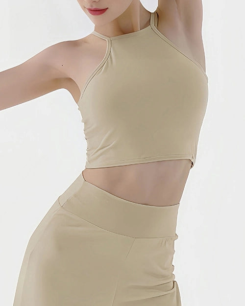 ホルターネック タンクトップ ＆ ドレープパンツ 2点セット3054