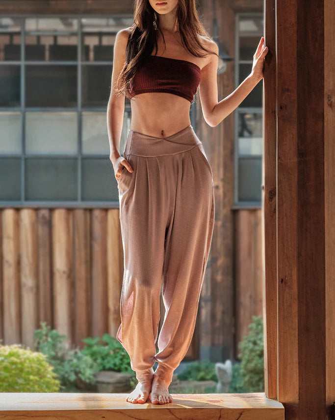 重ねウエストサイドスリットヨガパンツ3026