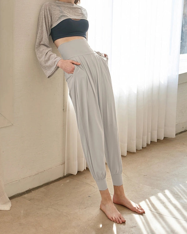 プリーツドレープヨガパンツ3027