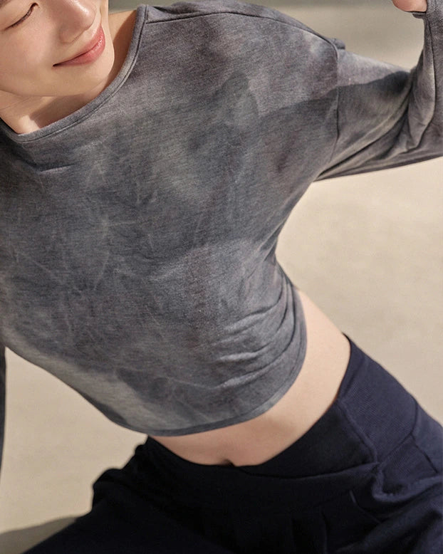 タイダイ バックオープン ゆったりヨガトップス3030