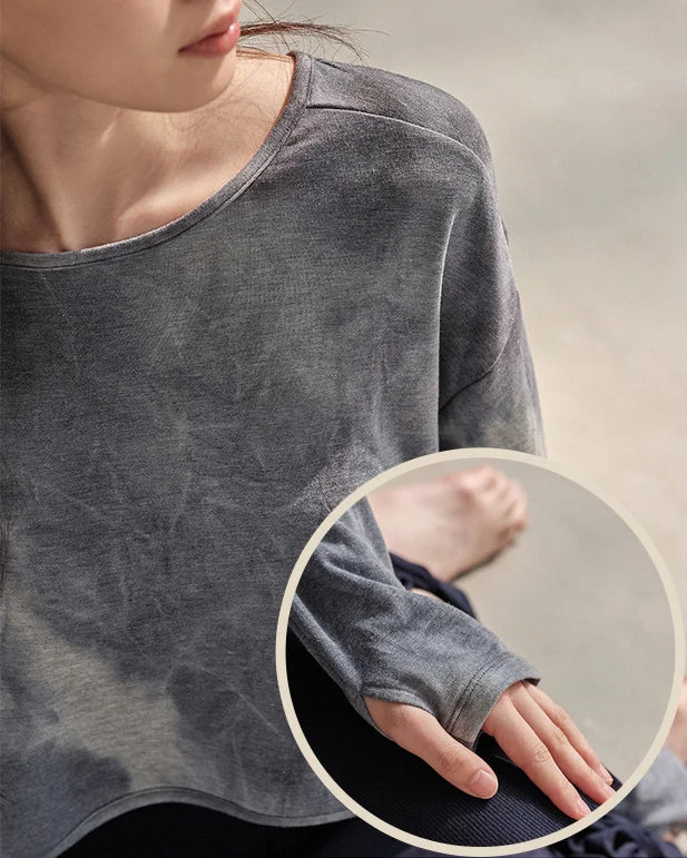 タイダイ バックオープン ゆったりヨガトップス3030