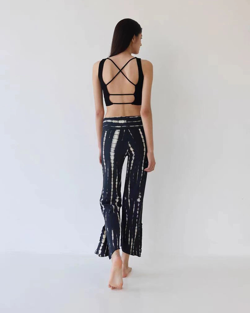 サイドスリットタイダイヨガフレアパンツ3037