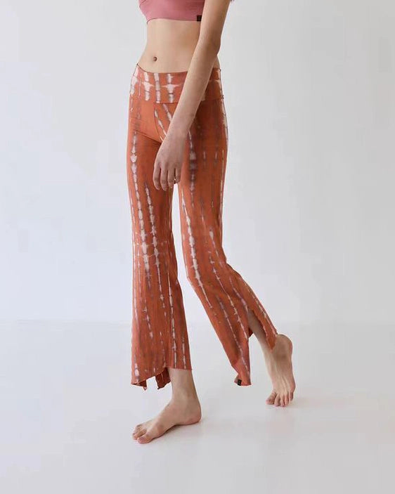 サイドスリットタイダイヨガフレアパンツ3037