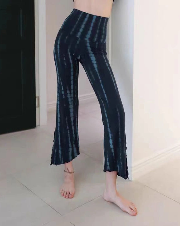 サイドスリットタイダイヨガフレアパンツ3037