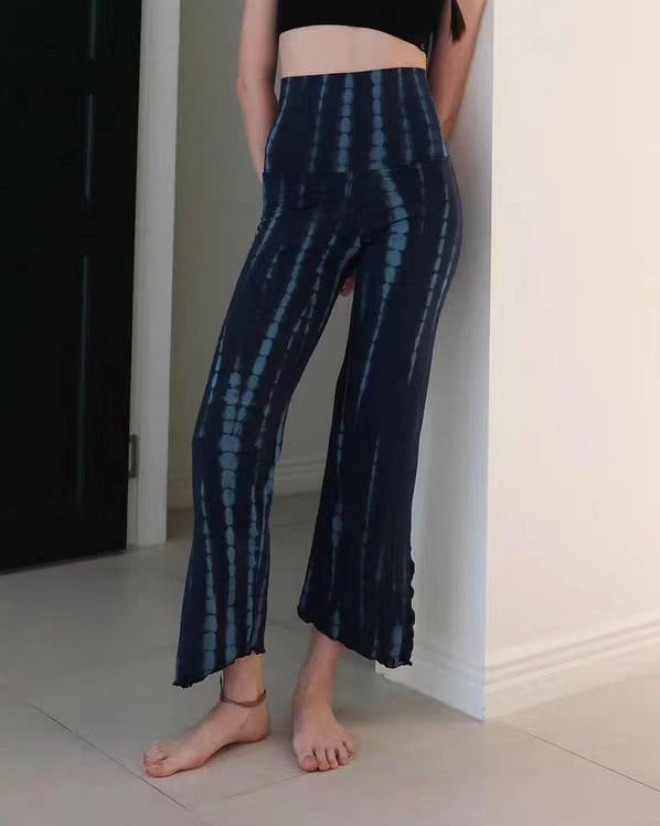 サイドスリットタイダイヨガフレアパンツ3037