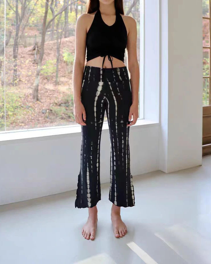 サイドスリットタイダイヨガフレアパンツ3037