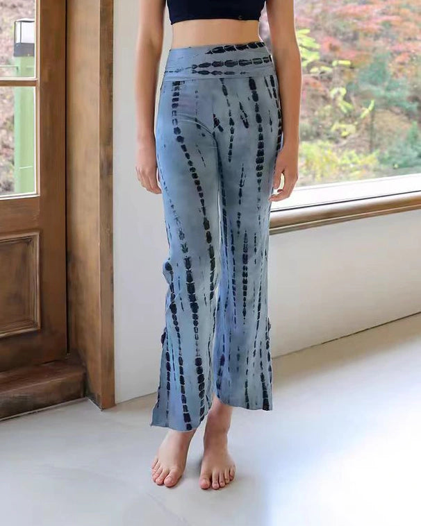 サイドスリットタイダイヨガフレアパンツ3037