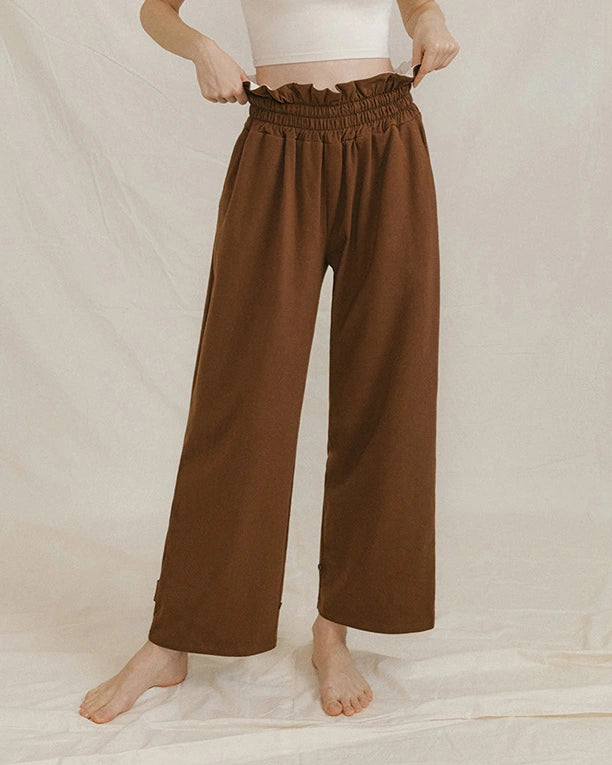 フリルウエストドレープワイドパンツ3040