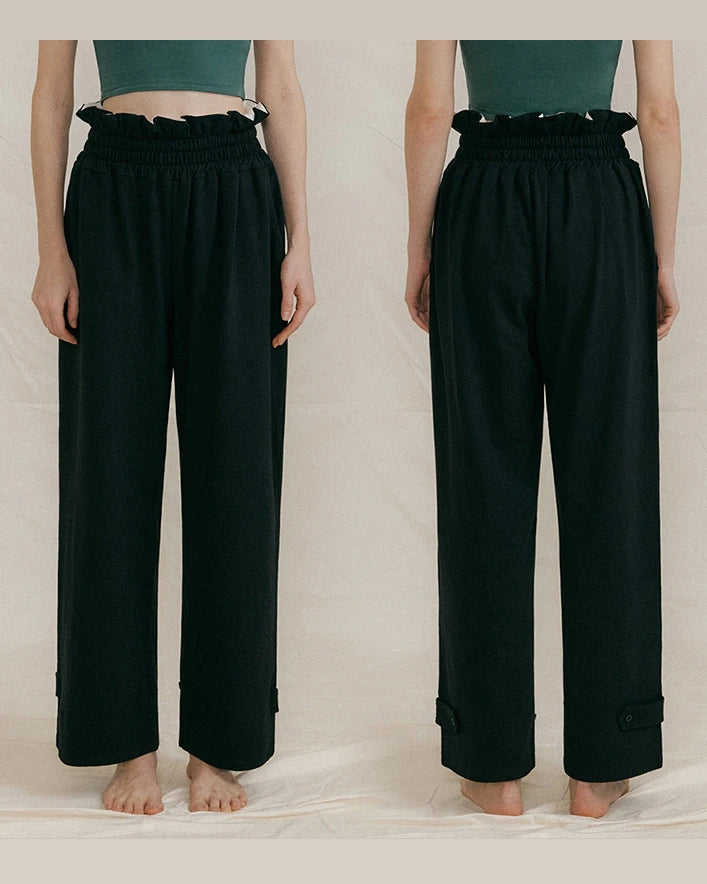 フリルウエストドレープワイドパンツ3040