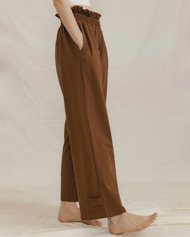 フリルウエストドレープワイドパンツ3040