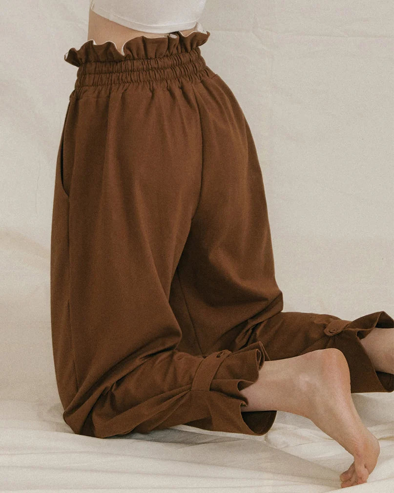 フリルウエストドレープワイドパンツ3040