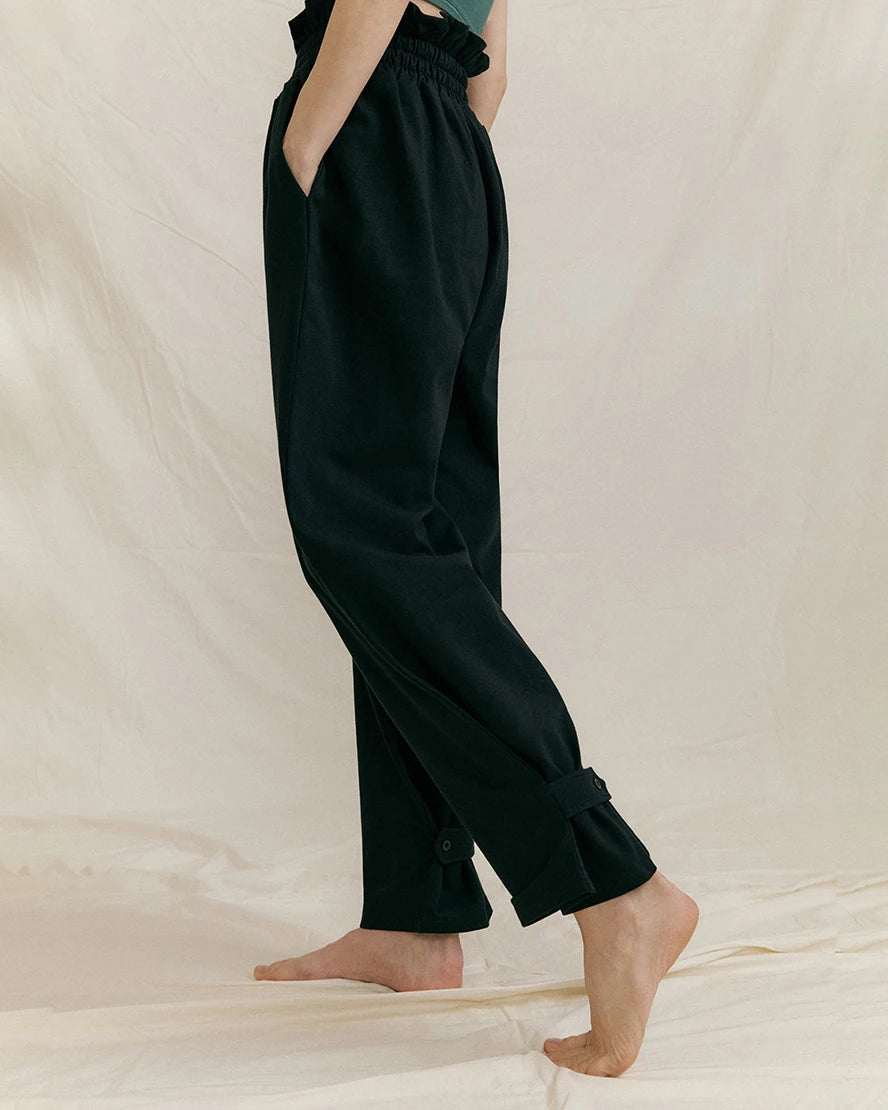 フリルウエストドレープワイドパンツ3040