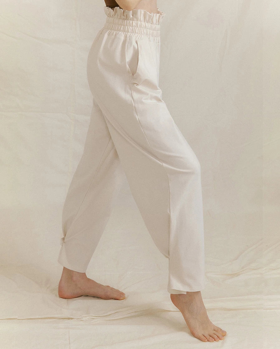 フリルウエストドレープワイドパンツ3040