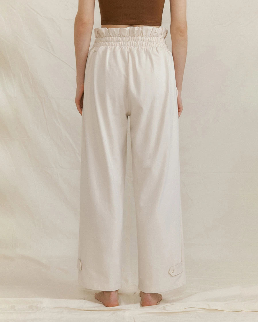 フリルウエストドレープワイドパンツ3040