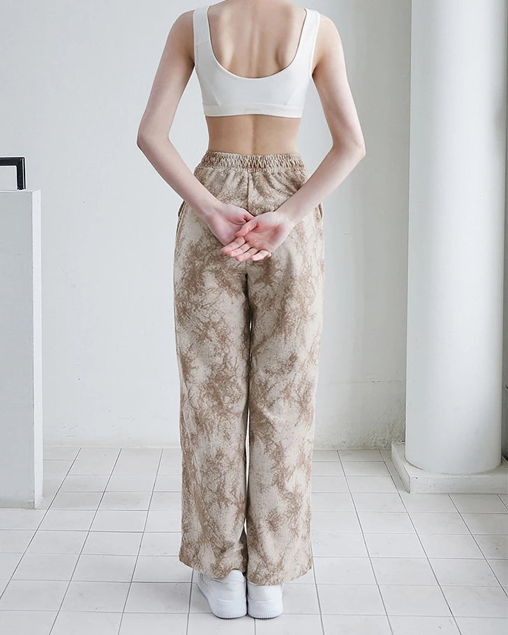 アースカラータイダイワイドパンツ3049