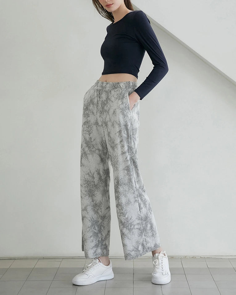 アースカラータイダイワイドパンツ3049