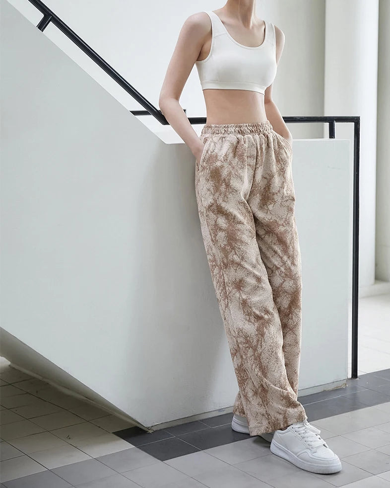 アースカラータイダイワイドパンツ3049