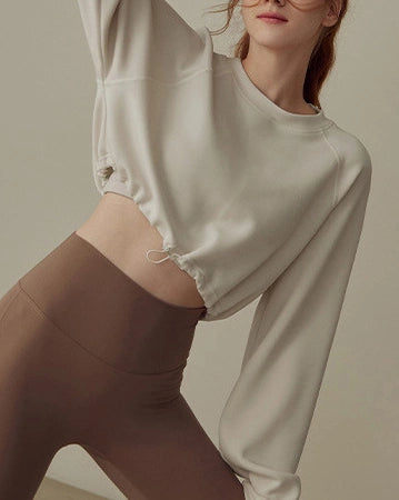 ドロストヘムスウェットクロップドプルオーバー3056