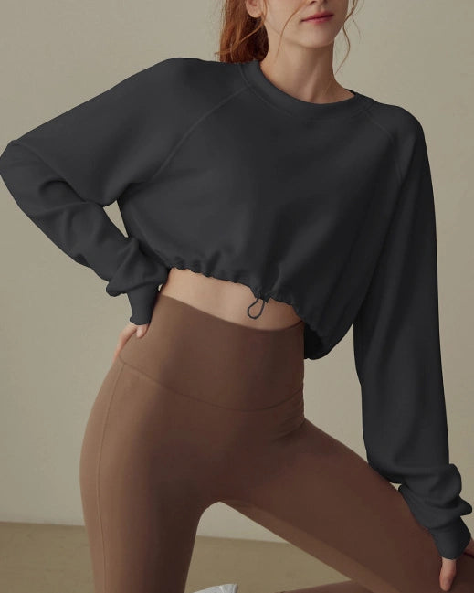 ドロストヘムスウェットクロップドプルオーバー3056