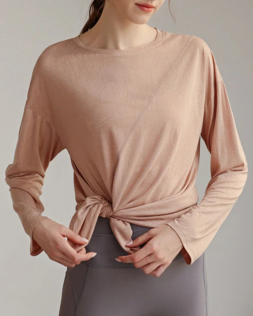 ハーフシアーサイドスリットヨガロングスリーブ 3060