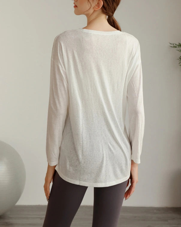 ハーフシアーサイドスリットヨガロングスリーブ 3060