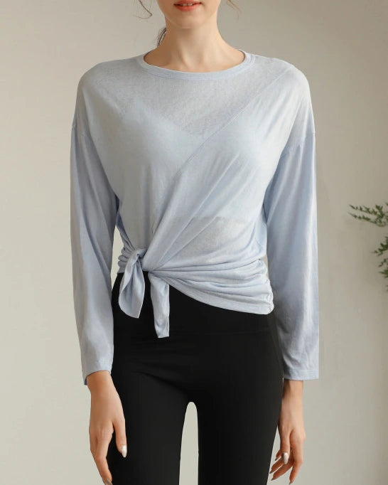 ハーフシアーサイドスリットヨガロングスリーブ 3060