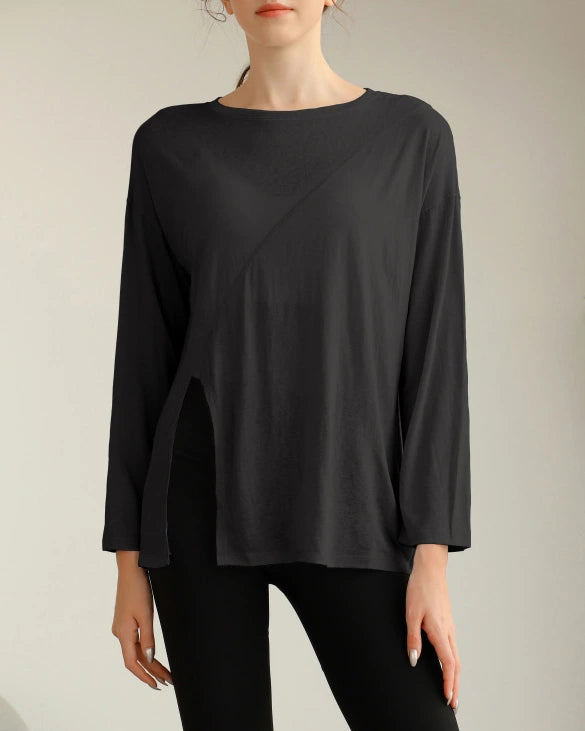 ハーフシアーサイドスリットヨガロングスリーブ 3060