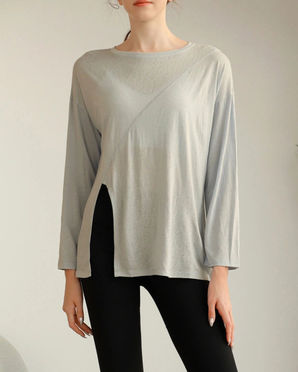 ハーフシアーサイドスリットヨガロングスリーブ 3060