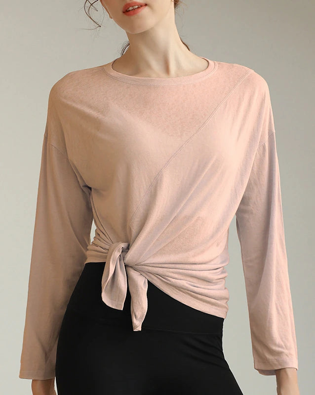 ハーフシアーサイドスリットヨガロングスリーブ 3060