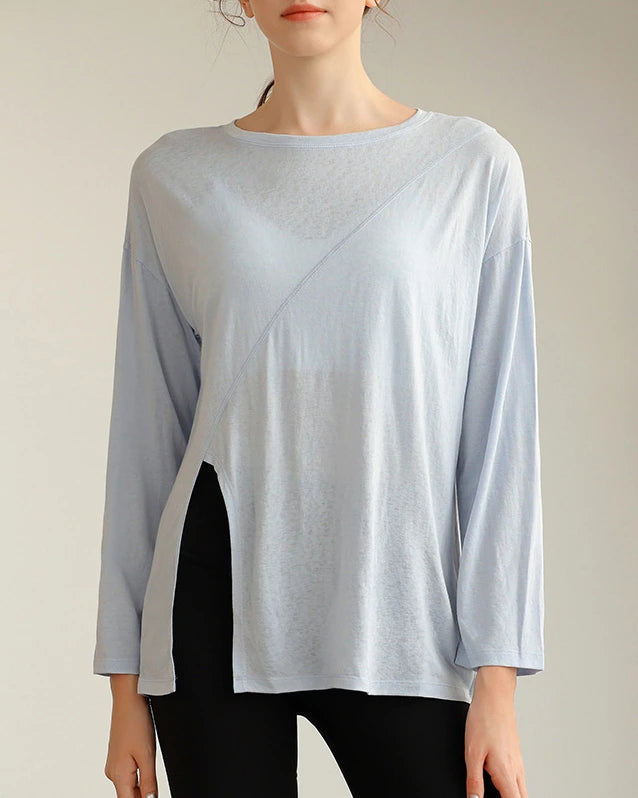 ハーフシアーサイドスリットヨガロングスリーブ 3060