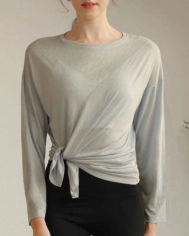 ハーフシアーサイドスリットヨガロングスリーブ 3060