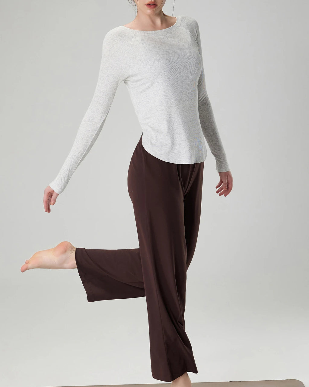 マルボートネックリブニットロングトップ 3065