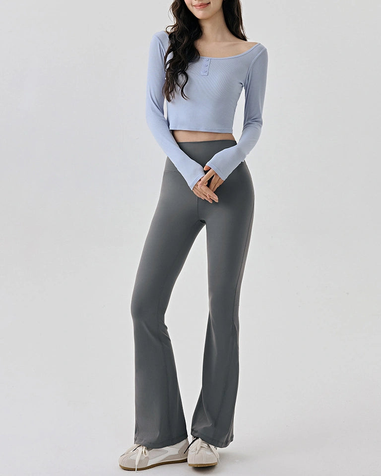 フォレヘンリーネッククロップドヨガトップ 3066