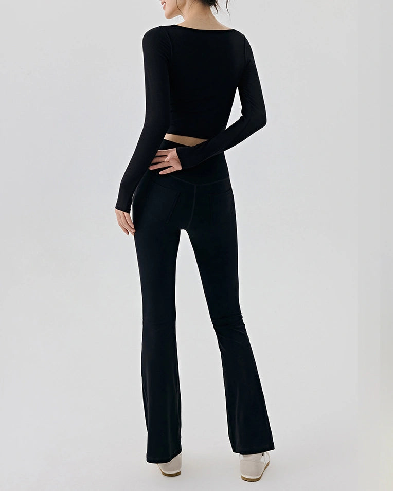 フォレヘンリーネッククロップドヨガトップ 3066