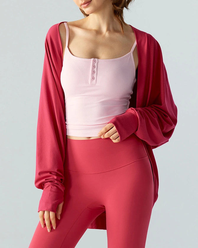 リブニットドルマンスリーブカーディガン 3068