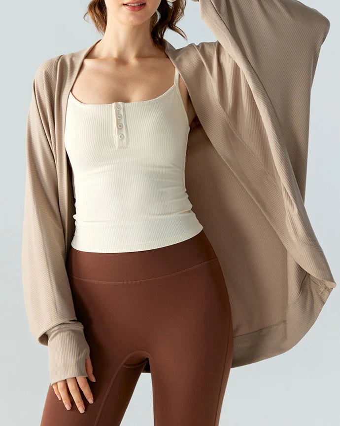 リブニットドルマンスリーブカーディガン 3068