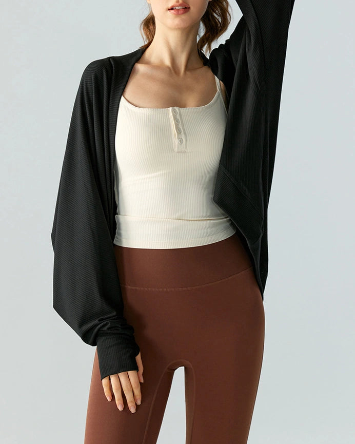 リブニットドルマンスリーブカーディガン 3068