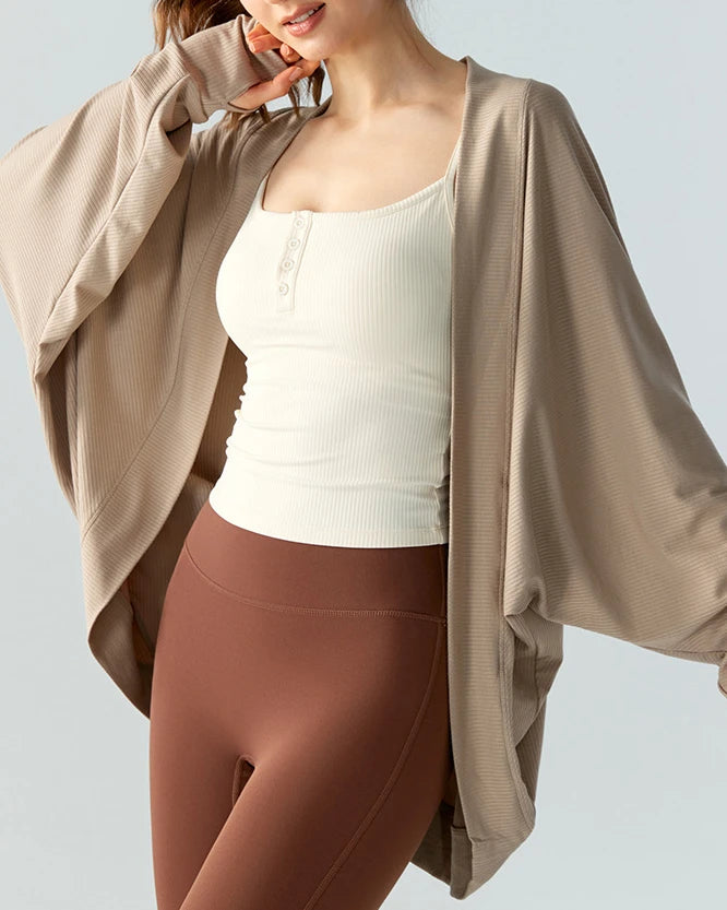 リブニットドルマンスリーブカーディガン 3068