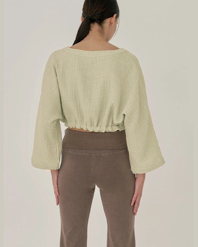 カシュクールボタニカルヨガトップ 3073