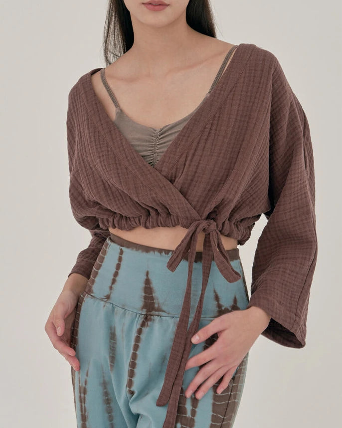 カシュクールボタニカルヨガトップ 3073