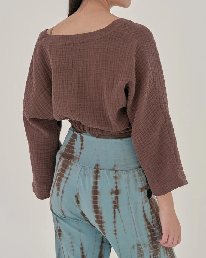 カシュクールボタニカルヨガトップ 3073