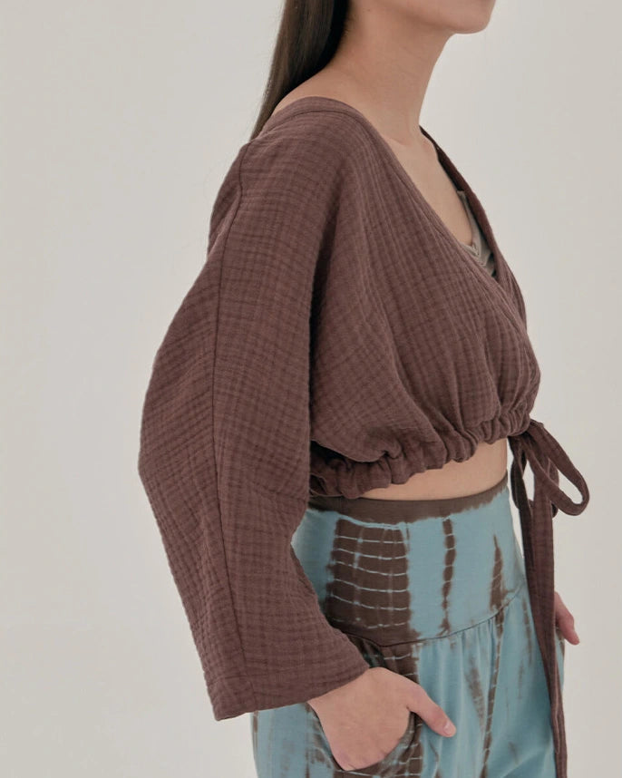 カシュクールボタニカルヨガトップ 3073