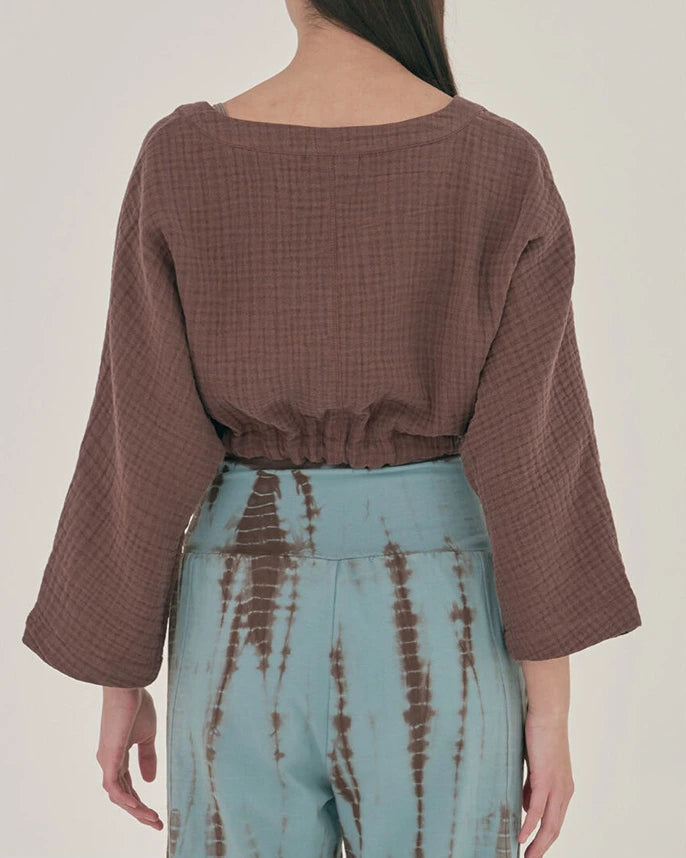 カシュクールボタニカルヨガトップ 3073