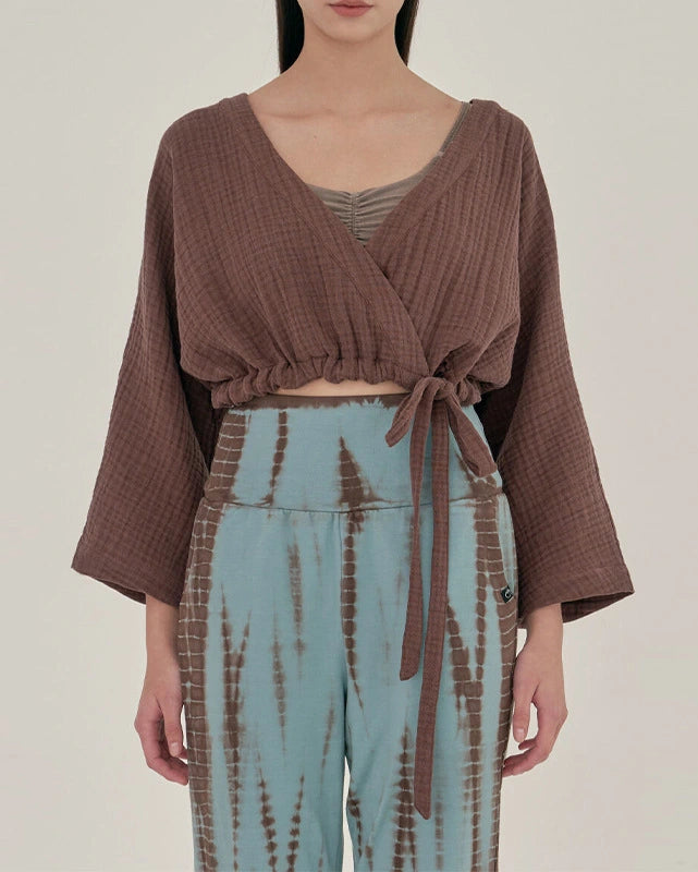 カシュクールボタニカルヨガトップ 3073