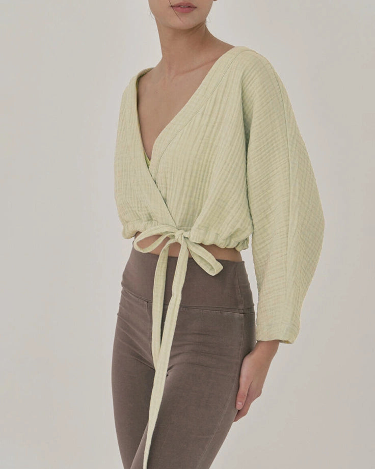 カシュクールボタニカルヨガトップ 3073