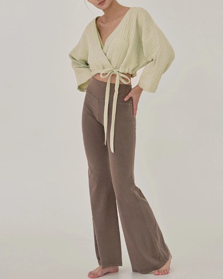 カシュクールボタニカルヨガトップ 3073