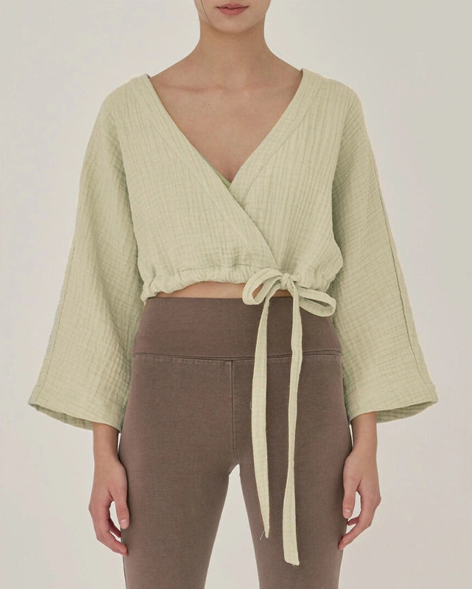 カシュクールボタニカルヨガトップ 3073