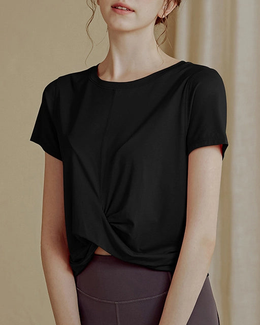 シェリーツイストヘムヨガカットソー 3078